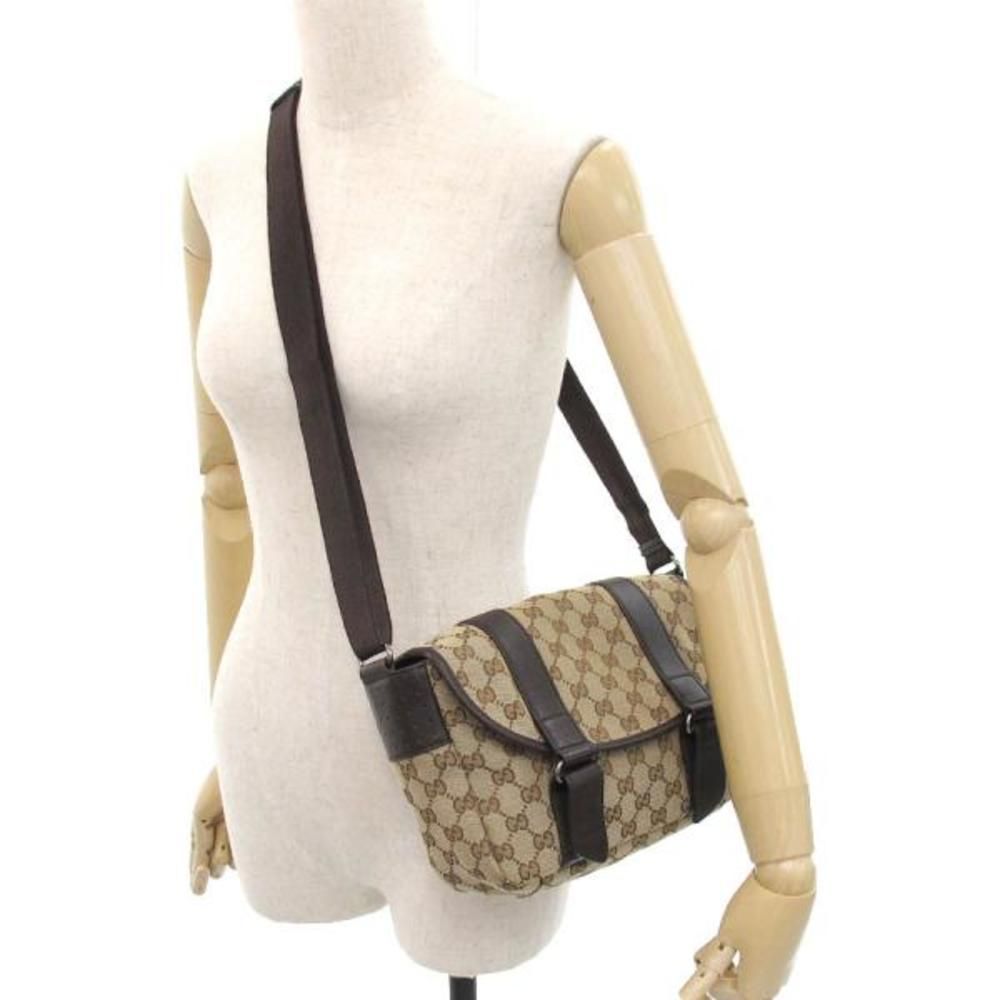 Gucci Messenger Bag Canvas Beige GG Shoulder Bag - Picture 4 of 4